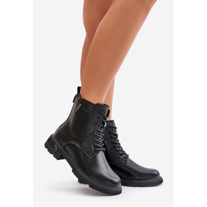 Stivali da lavoro isolati da donna in pelle naturale Vinceza 7920 Nero 1