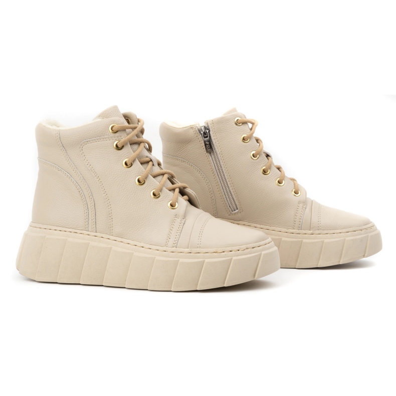 Olivier Stivali invernali da donna in pelle isolante 1179, beige 2