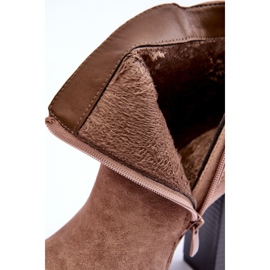 Stivali con tacco alto in pelle scamosciata Liani Beige 1