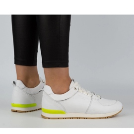 Nik Scarpe sportive da donna, creepers in pelle 05-0784-01, bianche bianco 1