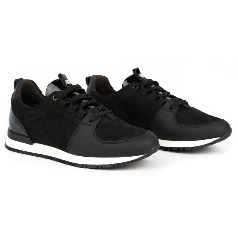 Nik Scarpe sportive da donna, creepers in pelle 05-0784-11, nere nero 1