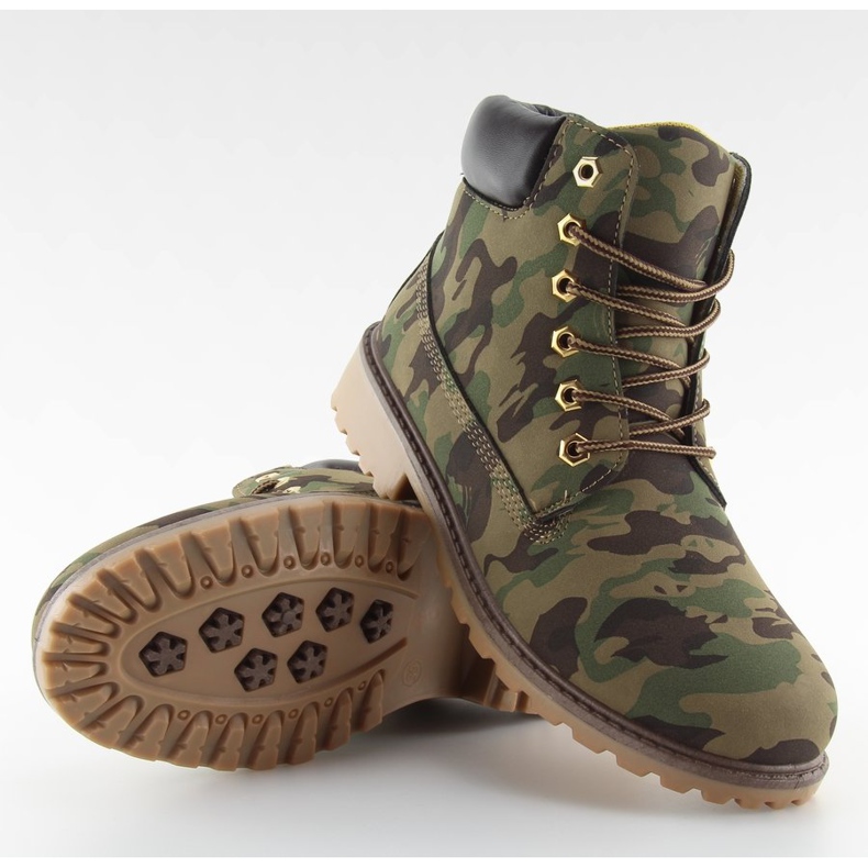 Stivali in legno monocolore BL83 Army Green camouflage marrone verde 2