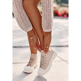 Sneakers alte da donna Big Star OO274006 Beige 2