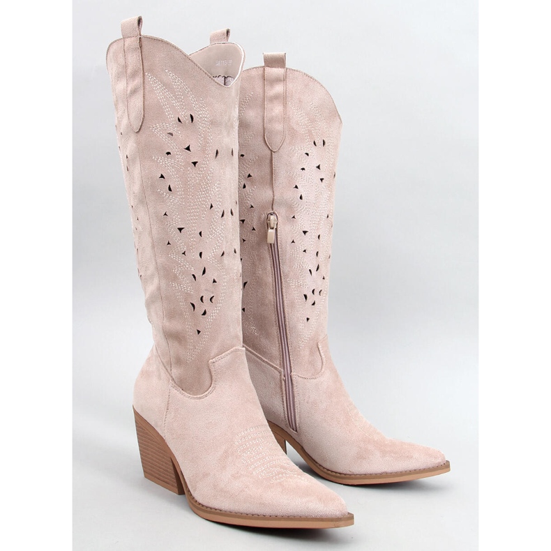 Corbins Stivali da cowboy traforati beige 1