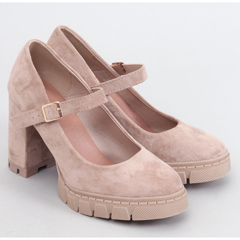 Décolleté con plateau e cinturino Dresse Khaki beige 1