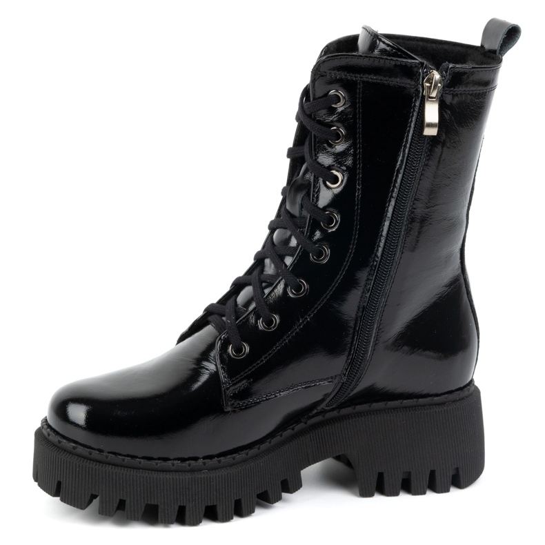 Olivier Stivali da donna in pelle, isolanti, 401BB, laccati neri nero 1