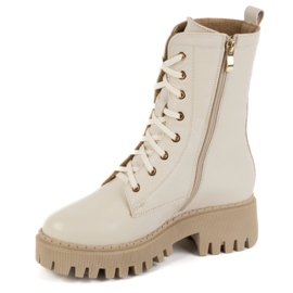 Olivier Stivali in pelle da donna, isolanti, 401BB, beige pisello 1