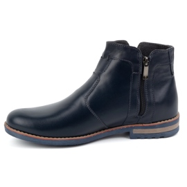 KOMODO Scarpe invernali da uomo in pelle 887K, blu navy 1