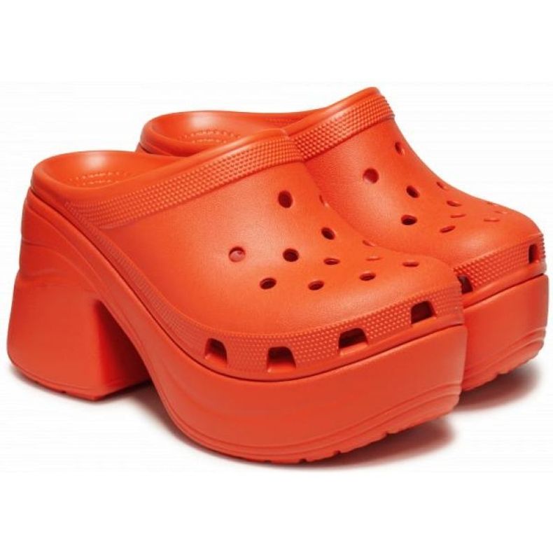 Clog Siren con tacco in coccodrillo 208547-84J arancia 1