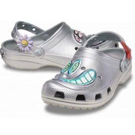 Infradito Crocs Scharf Classic Clog 209487-040 d'argento 1