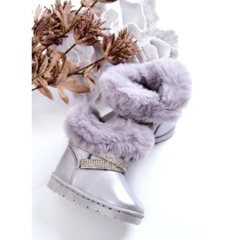 Stivali da neve per bambini Silver Hollee con zirconi argento 2