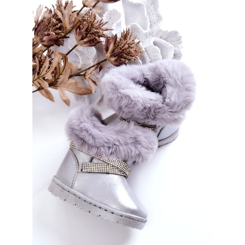 Stivali da neve per bambini Silver Hollee con zirconi d'argento 2