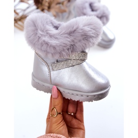 Stivali da neve per bambini Silver Hollee con zirconi argento 1