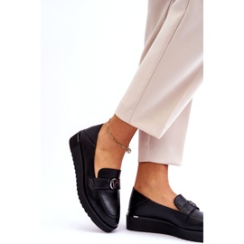 Mocassini Vinceza in Pelle da Donna con Zeppa Bassa, Colore Nero 1