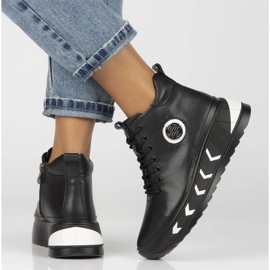 Filippo DBT4214/24 Bk Wh stivali platform in pelle, colore nero 1