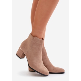 Stivaletti con tacco alto in eco suede, chiusi con cerniera, Sairis Beige Scuro 1