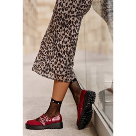 Scarpe Da Donna Con Cinturini Vernice Bordeaux Terione rosso 2