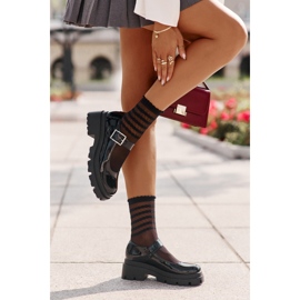 Scarpe da donna in vernice con fibbia, Plikuria Nero 2