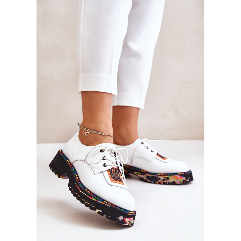 Scarpe Stringate da Donna in Pelle Artiker 55C0500 Bianco 1