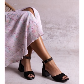Sandali con tacco in vernice Athir nero 1