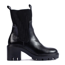 Stivaletti slip-on Potocki neri con tacco largo nero 1