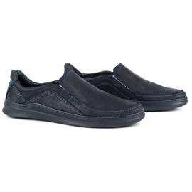 Antex Scarpe da uomo in pelle slip-on slip-on 216gt blu navy blu 2