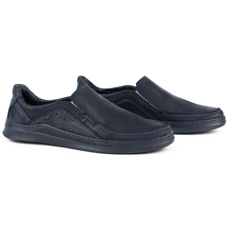 Antex Scarpe da uomo in pelle slip-on slip-on 216gt blu navy blu 2