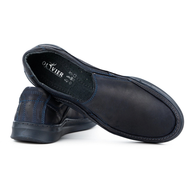 Antex Scarpe da uomo in pelle slip-on slip-on 216gt blu navy blu 3
