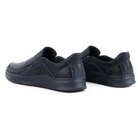 Antex Scarpe da uomo in pelle slip-on slip-on 216gt blu navy blu 4