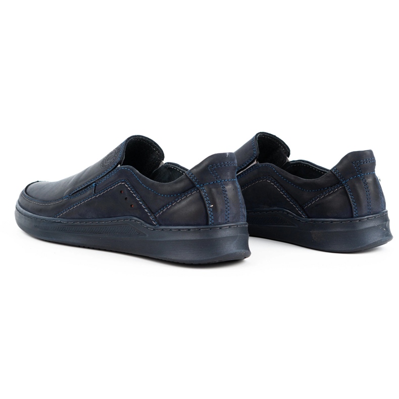 Antex Scarpe da uomo in pelle slip-on slip-on 216gt blu navy blu 4