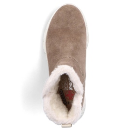 Stivaletti da donna in pelle impermeabile, stivali da neve beige Rieker M6050-64 2