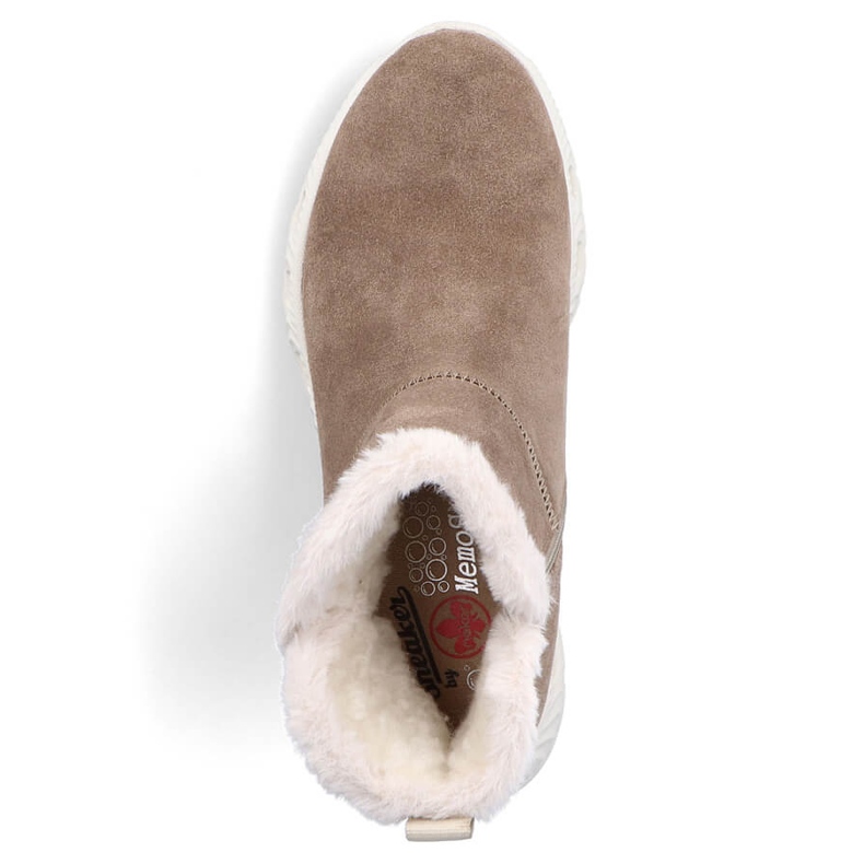 Stivaletti da donna in pelle impermeabile, stivali da neve beige Rieker M6050-64 2