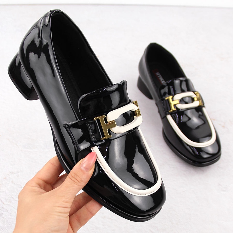 Scarpe da lord da donna in pelle, nere Artiker 55C0104 nero 1