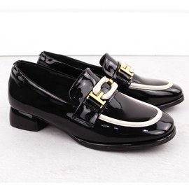 Scarpe da lord da donna in pelle, nere Artiker 55C0104 nero 2