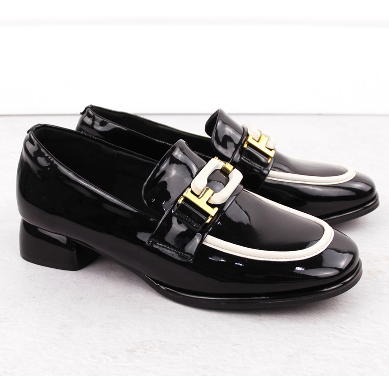 Scarpe da lord da donna in pelle, nere Artiker 55C0104 nero 2
