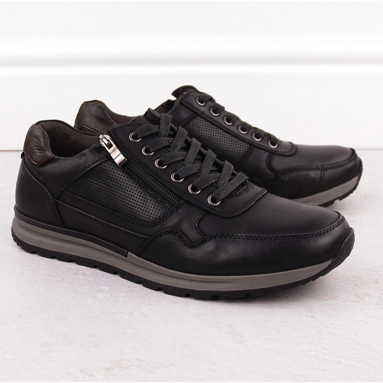 Scarpe casual da uomo in pelle, nere, T.Sokolski J24-72 nero 1