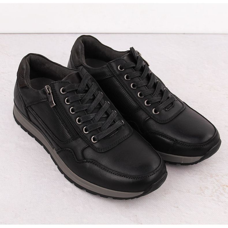 Scarpe casual da uomo in pelle, nere, T.Sokolski J24-72 nero 2