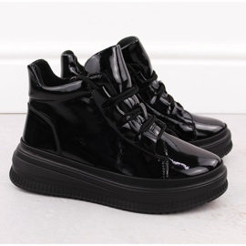 Stivali neri isolanti in pelle verniciata da donna Artiker 55C1049 nero 2