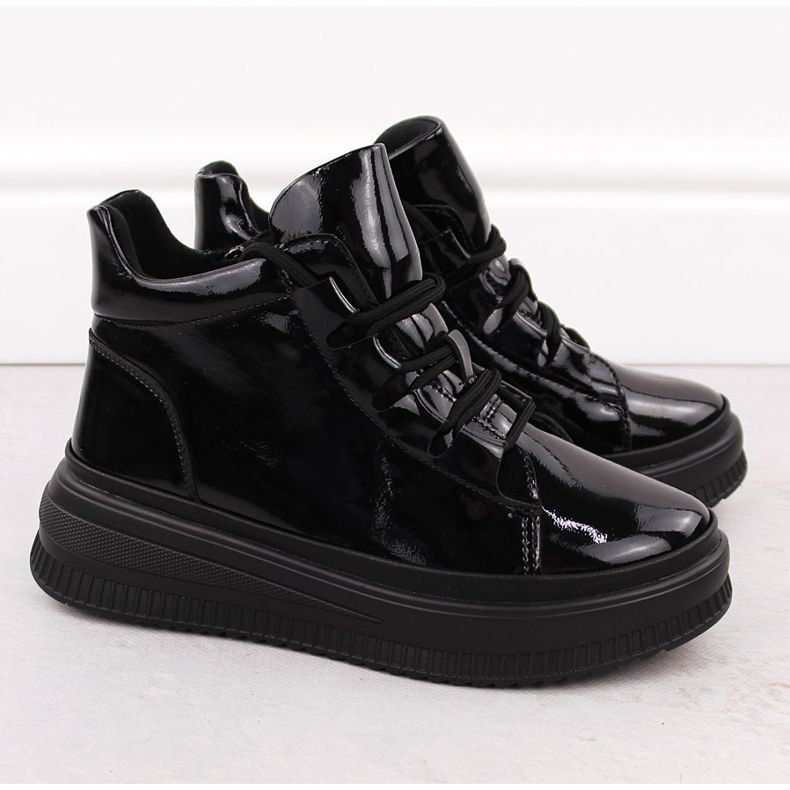 Stivali neri isolanti in pelle verniciata da donna Artiker 55C1049 nero 2