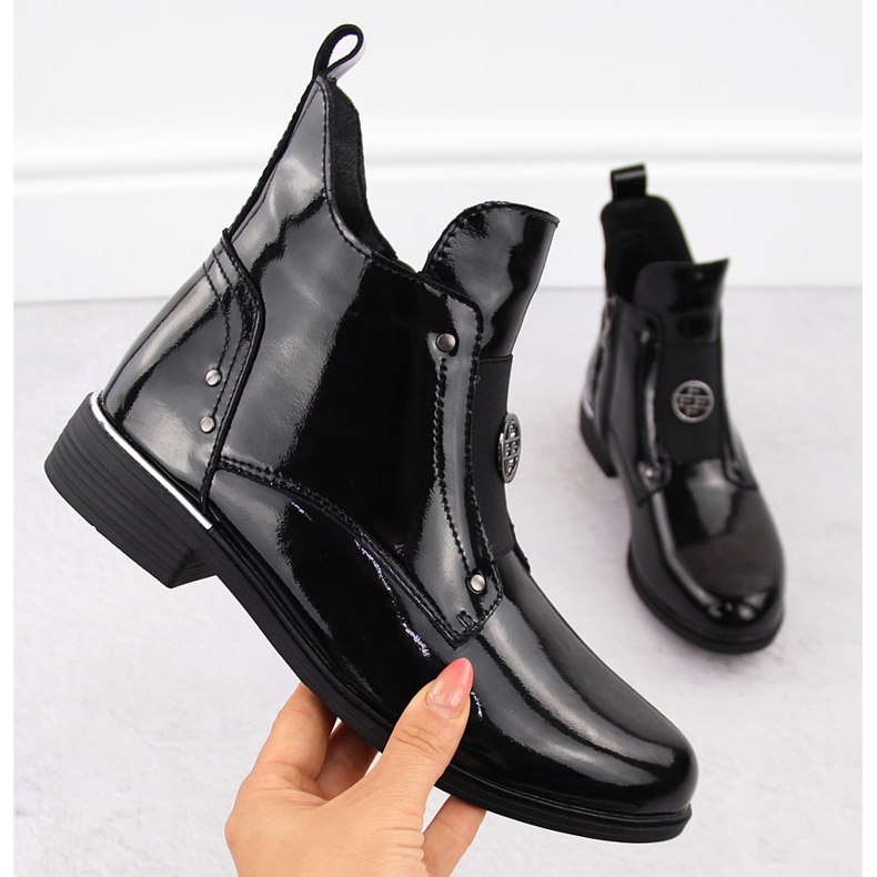 Stivaletto da donna Filippo DBT4750 in vernice nera nero 1
