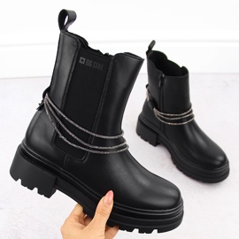 Stivaletti Chelsea da donna in pelle nera Big Star nero 1