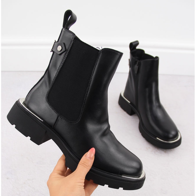 Stivaletti Chelsea da donna in pelle, neri Goe OO2N4147 1