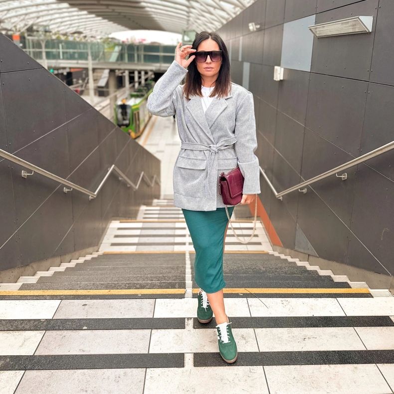 Olivier Scarpe da donna in pelle, sneakers Style 1259, verde 1