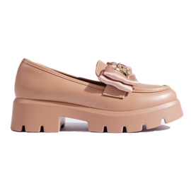 Mocassini beige con fiocco Shelovet 1