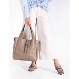 Scarpe col tacco da donna beige 2