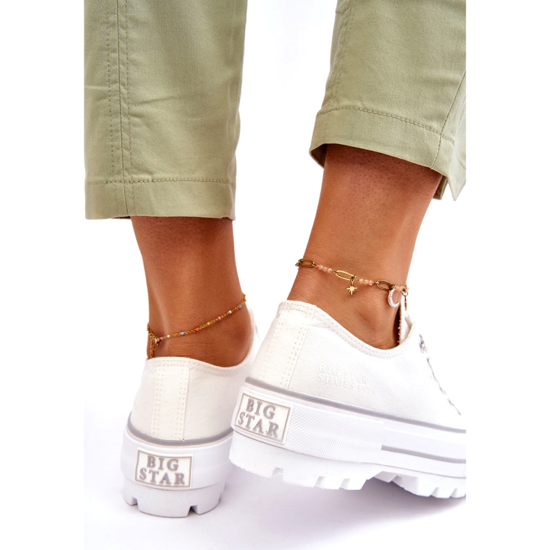 Sneakers Platform in tessuto Big Star LL274150 Bianche bianco 3