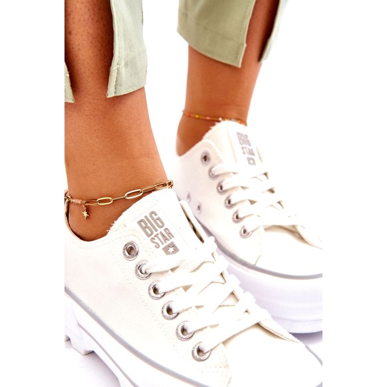 Sneakers Platform in tessuto Big Star LL274150 Bianche bianca 2