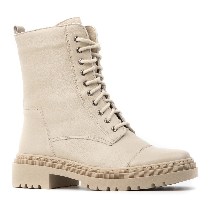 WASAK Stivaletti alti da donna in pelle con lacci invernali 0640 ecru beige 1
