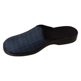 Ciabatte da uomo a quadri Befado 089M423 blu navy 1