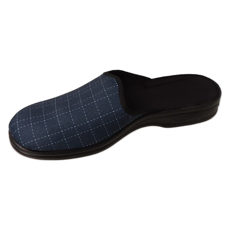 Ciabatte da uomo a quadri Befado 089M423 blu navy 1